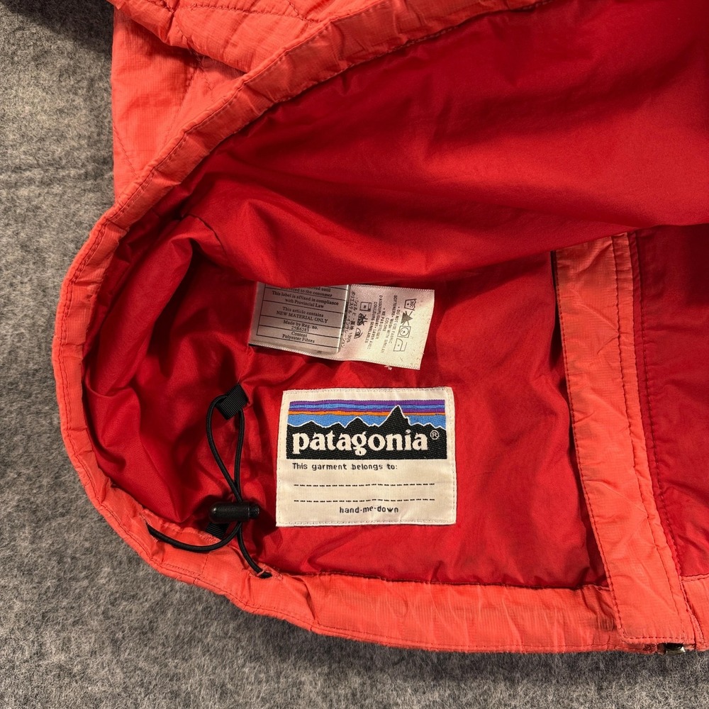 Patagonia Jacket Kids Youth Large 12 Orange Quilted Full Zip Outdoor School - Picture 10 of 10